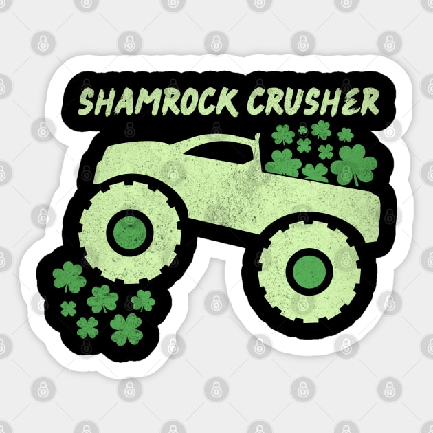 Shamrock Crusher St Patrick's Day Monster Truck Lover Sticker by The WYLD Tribe